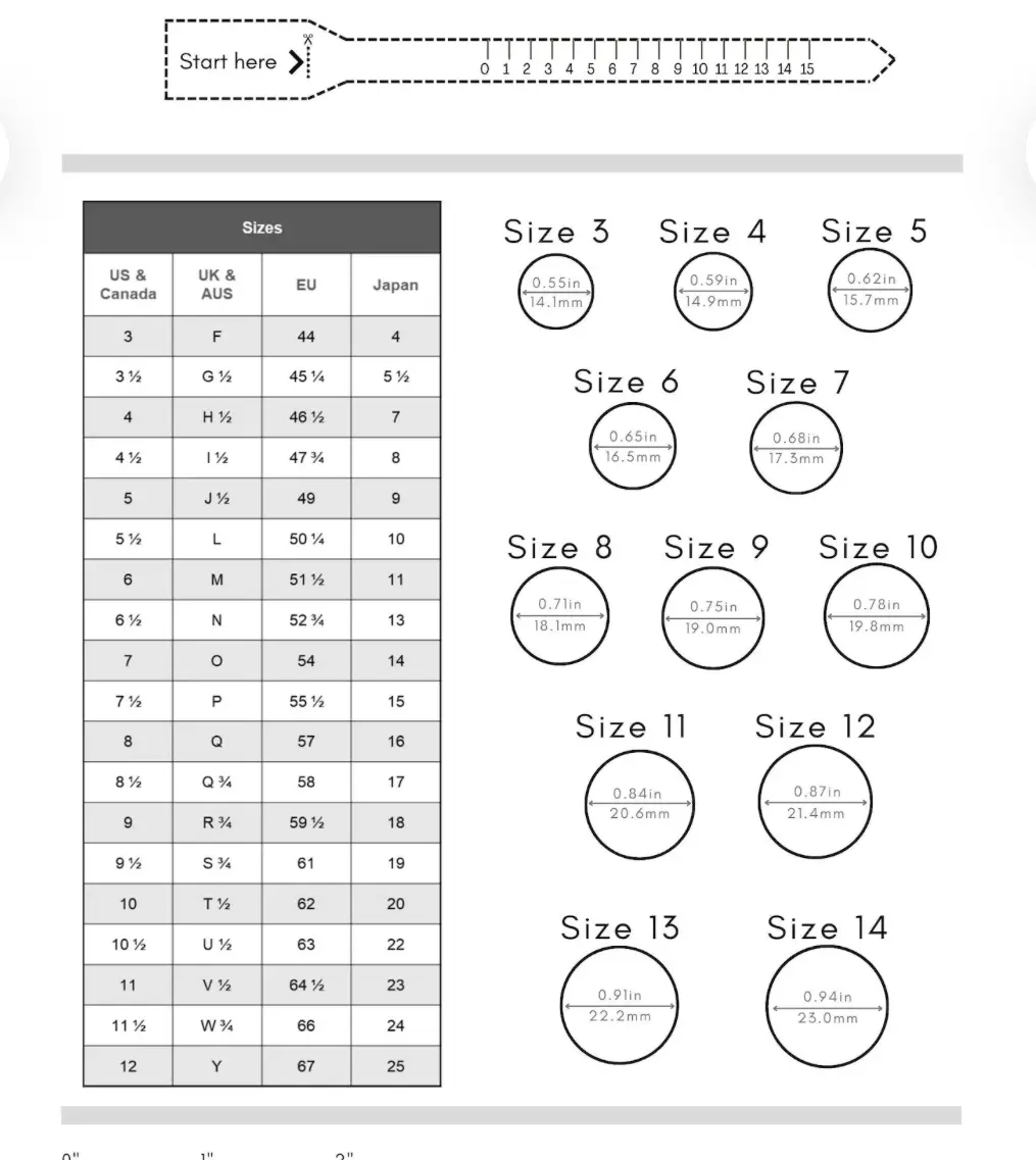 Ring Size Print Out