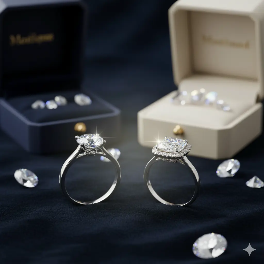 Moissanite vs. Diament: Twój przewodnik po wyborze idealnego pierścionka zaręczynowego